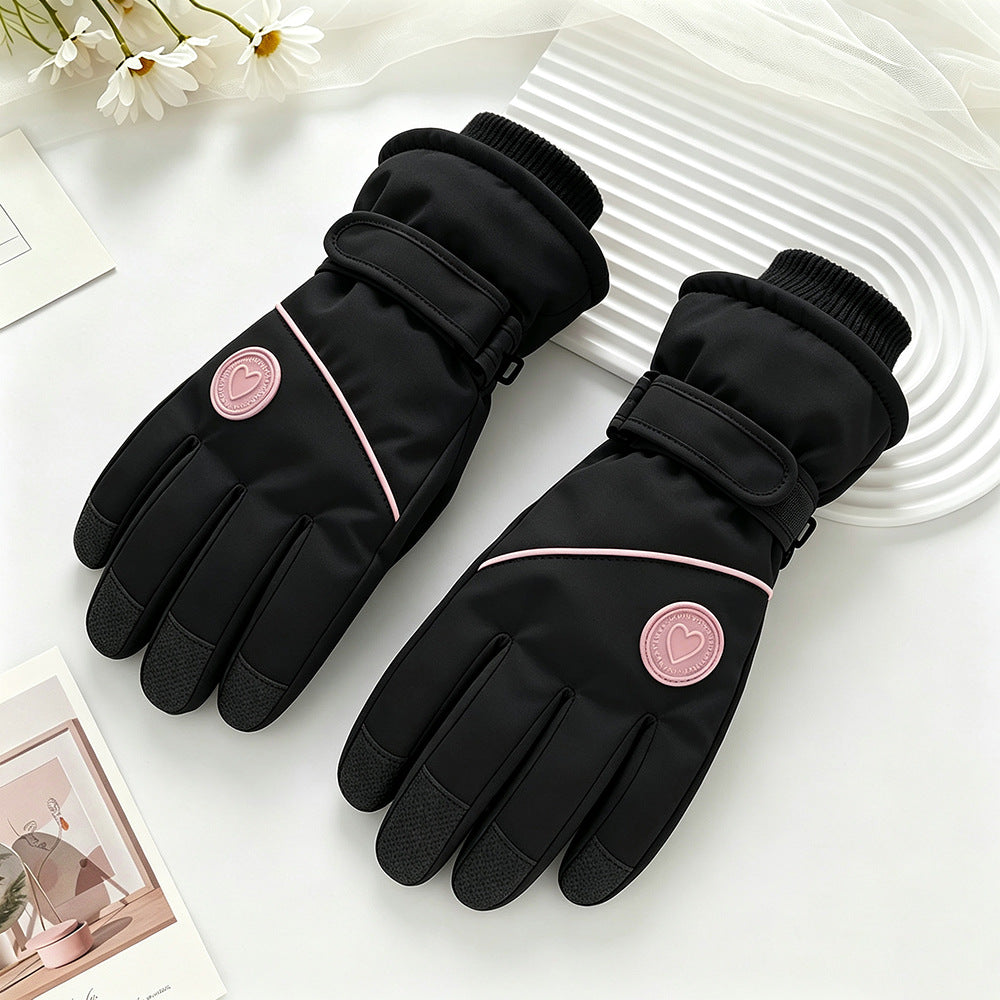 Ski Gloves Winter Unisex Outdoor Cycling Windproof Coldproof Fleece Thickened Warm Gloves Anti-slip Touchscreen Gloves
