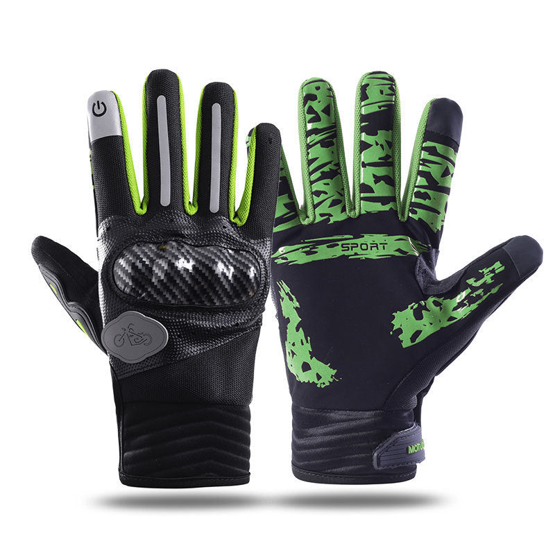 Cycling Gloves Men's Outdoor Cross Country Touch Screen Four Seasons Handguard Anti-slip Shock Absorbing Case Motorcycle Sport Gloves