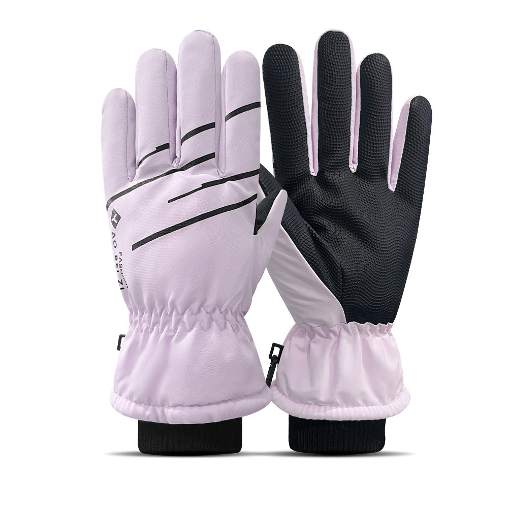 Ski Gloves Winter Unisex Outdoor Cycling Windproof Coldproof Fleece Thickened Warm Gloves Anti-slip Touchscreen Gloves