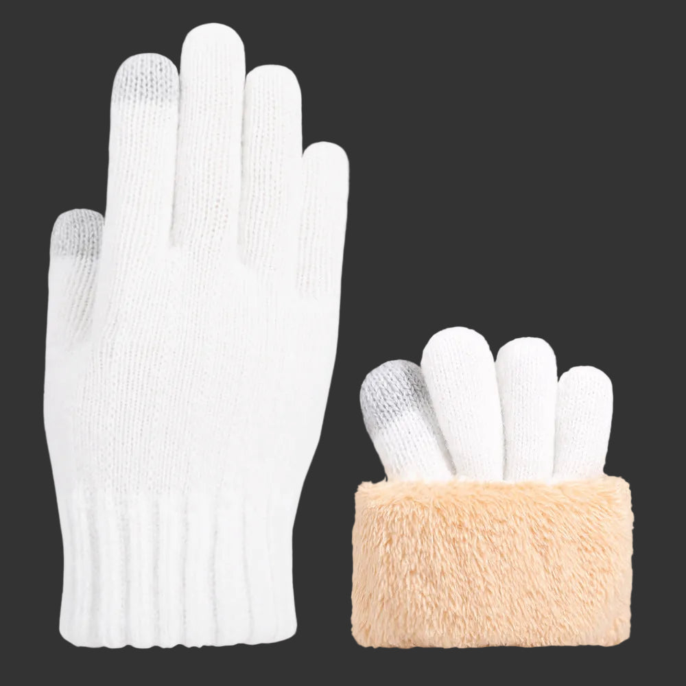 Cold Warmer Knitted Gloves Fleece Thicker Double Touchscreen Wholesale Adult Cold Warmer Touchscreen Gloves