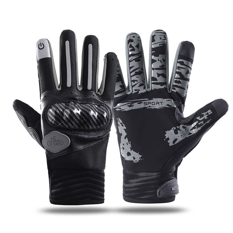 Cycling Gloves Men's Outdoor Cross Country Touch Screen Four Seasons Handguard Anti-slip Shock Absorbing Case Motorcycle Sport Gloves