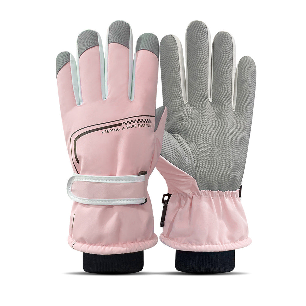 Ski Gloves Winter Unisex Outdoor Cycling Windproof Coldproof Fleece Thickened Warm Gloves Anti-slip Touchscreen Gloves
