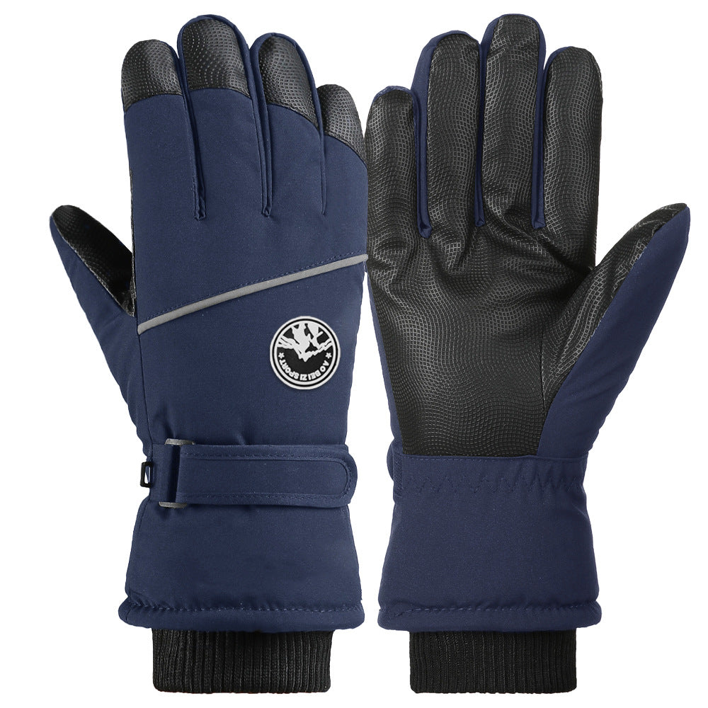 Ski gloves women's winter velvet outdoor cycling and mountaineering thickened waterproof, windproof and cold-proof warm gloves