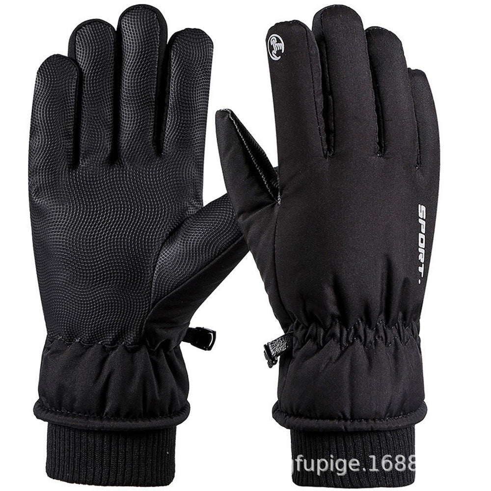 Ski Gloves Winter Unisex Outdoor Cycling Windproof Coldproof Fleece Thickened Warm Gloves Anti-slip Touchscreen Gloves