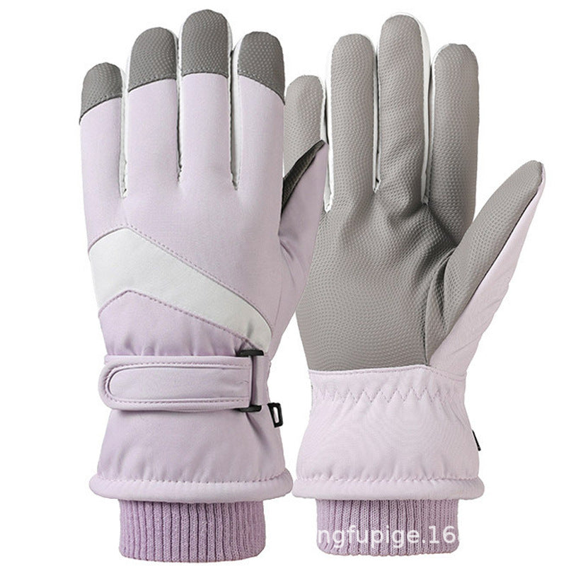 Ski Gloves Winter Unisex Outdoor Cycling Windproof Coldproof Fleece Thickened Warm Gloves Anti-slip Touchscreen Gloves