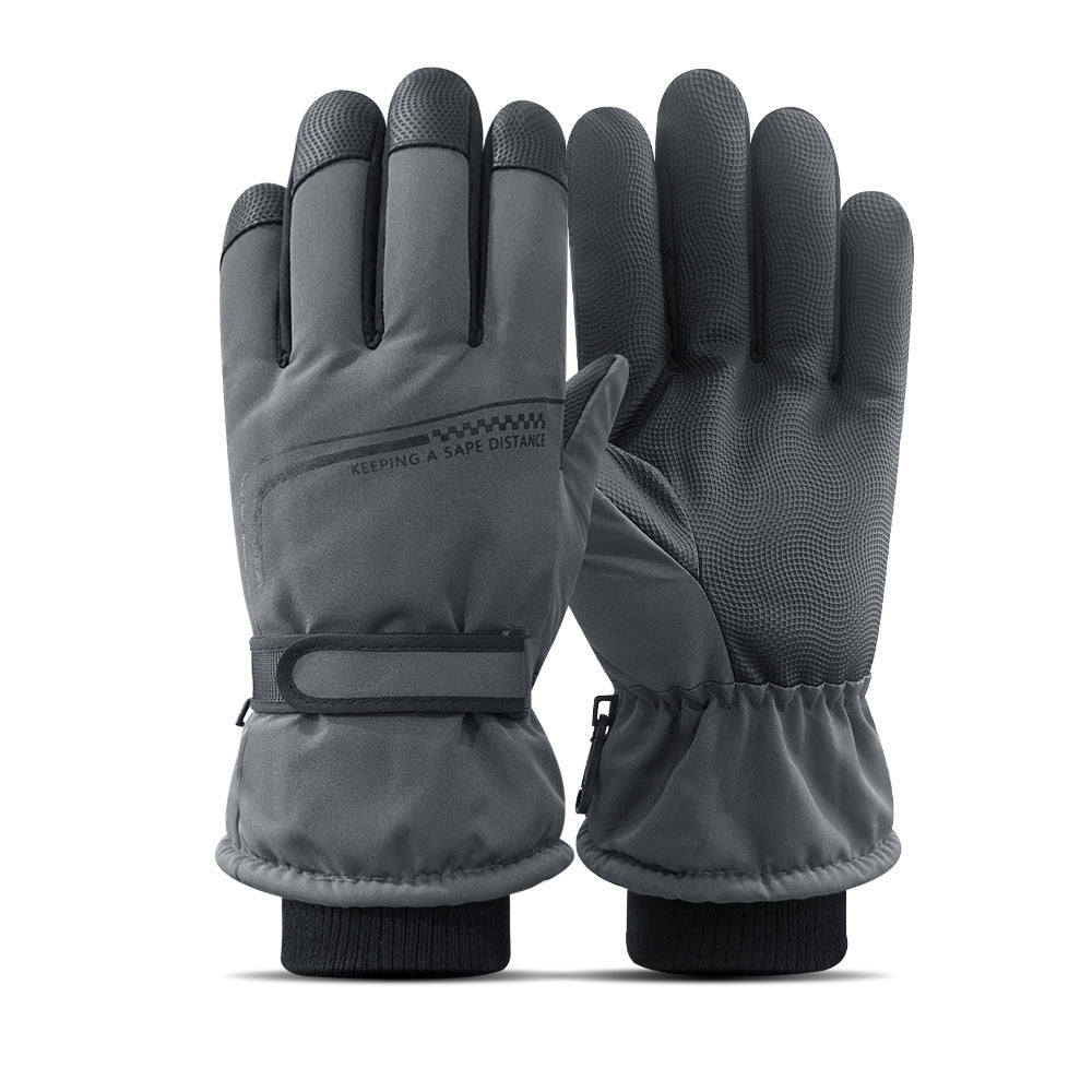 Ski Gloves Winter Unisex Outdoor Cycling Windproof Coldproof Fleece Thickened Warm Gloves Anti-slip Touchscreen Gloves