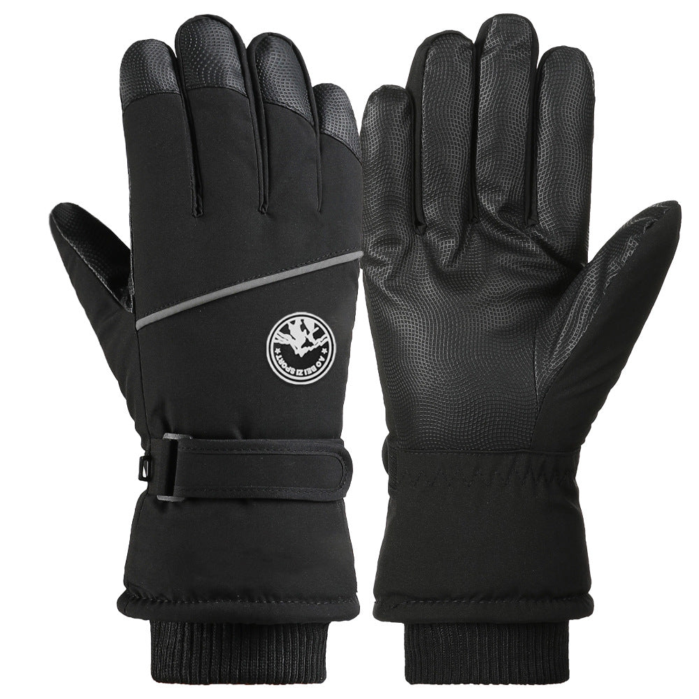 Ski Gloves Winter Unisex Outdoor Cycling Windproof Coldproof Fleece Thickened Warm Gloves Anti-slip Touchscreen Gloves