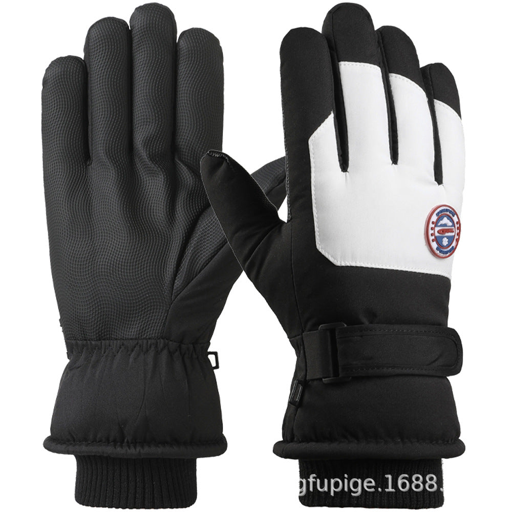 Ski Gloves Winter Unisex Outdoor Cycling Windproof Coldproof Fleece Thickened Warm Gloves Anti-slip Touchscreen Gloves