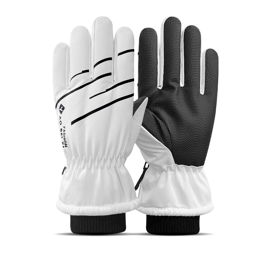 Ski Gloves Winter Unisex Outdoor Cycling Windproof Coldproof Fleece Thickened Warm Gloves Anti-slip Touchscreen Gloves