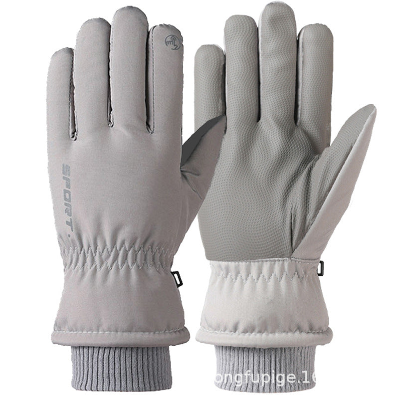 Ski gloves women's winter velvet outdoor cycling and mountaineering thickened waterproof, windproof and cold-proof warm gloves