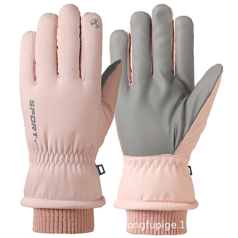 Ski Gloves Winter Unisex Outdoor Cycling Windproof Coldproof Fleece Thickened Warm Gloves Anti-slip Touchscreen Gloves