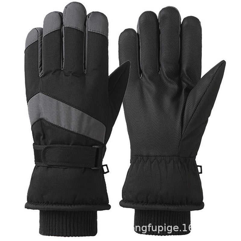 Ski Gloves Winter Unisex Outdoor Cycling Windproof Coldproof Fleece Thickened Warm Gloves Anti-slip Touchscreen Gloves