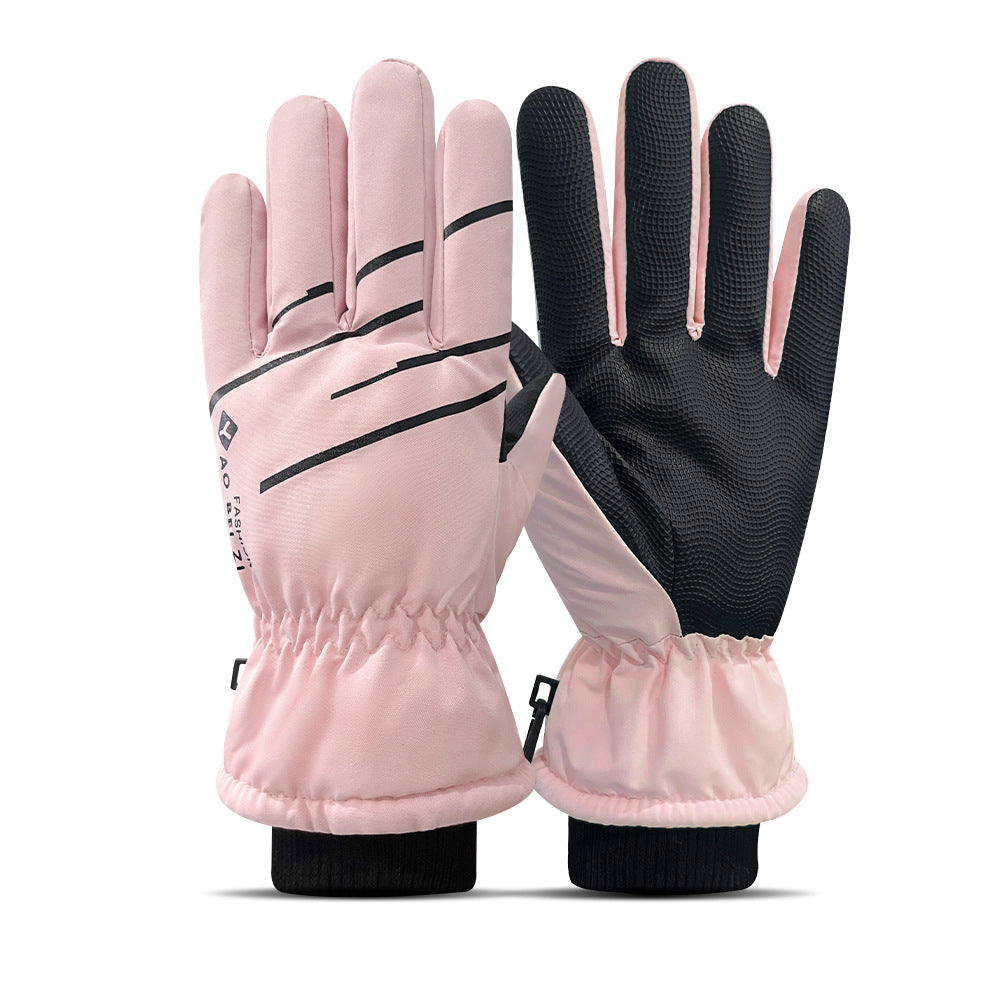 Ski Gloves Winter Unisex Outdoor Cycling Windproof Coldproof Fleece Thickened Warm Gloves Anti-slip Touchscreen Gloves