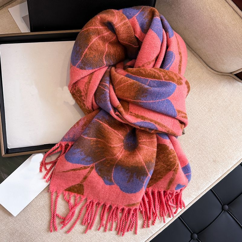 High-quality cashmere feel reversible scarf women autumn and winter elegant thickening neck protection neck shawl dual use