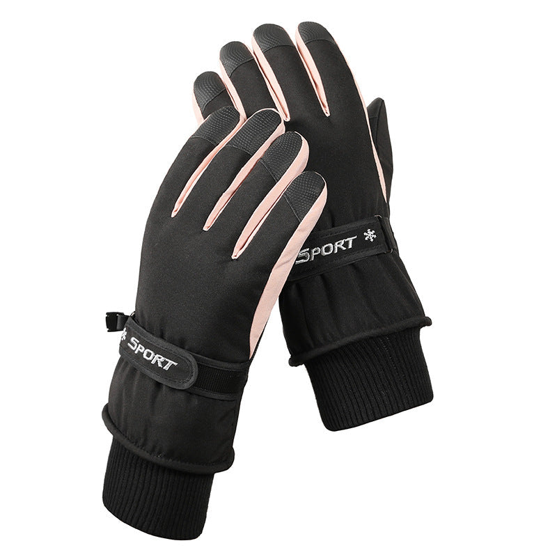 Winter New Ski Gloves Men Men Outdoor Cycling Touchscreen Warm Fleece Padded Gloves Waterproof Non-slip