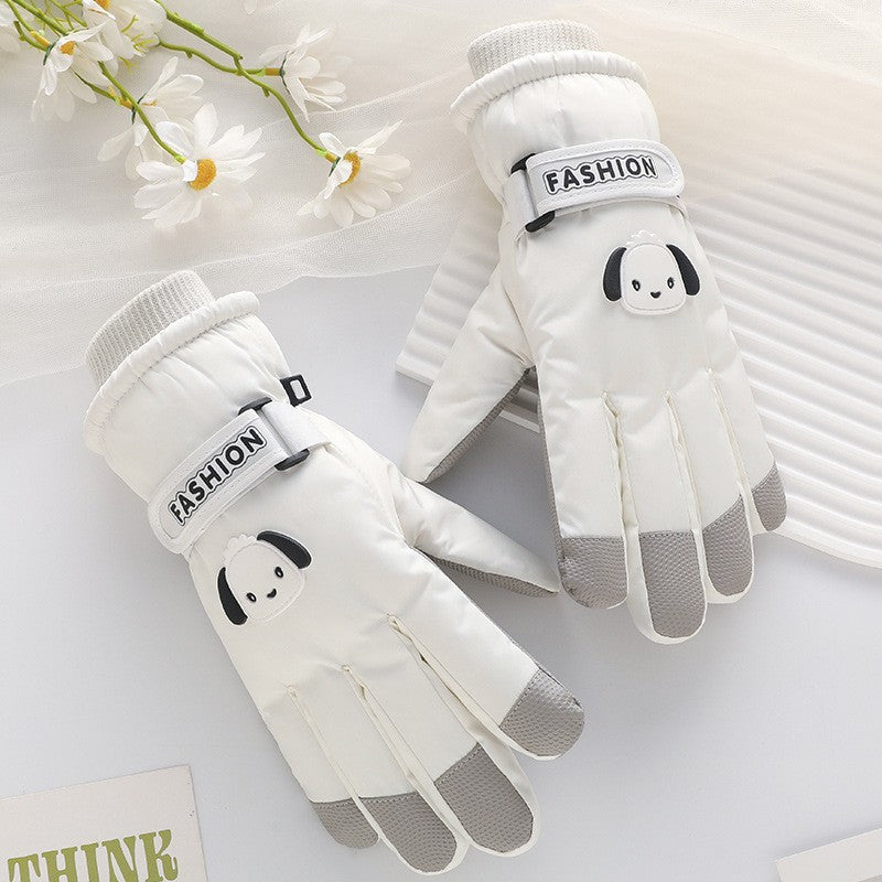 Ski Gloves Winter Unisex Outdoor Cycling Windproof Coldproof Fleece Thickened Warm Gloves Anti-slip Touchscreen Gloves