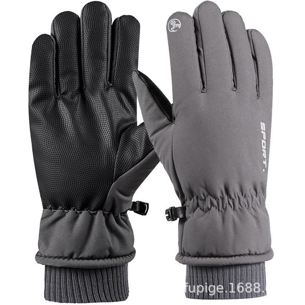 Ski Gloves Winter Unisex Outdoor Cycling Windproof Coldproof Fleece Thickened Warm Gloves Anti-slip Touchscreen Gloves