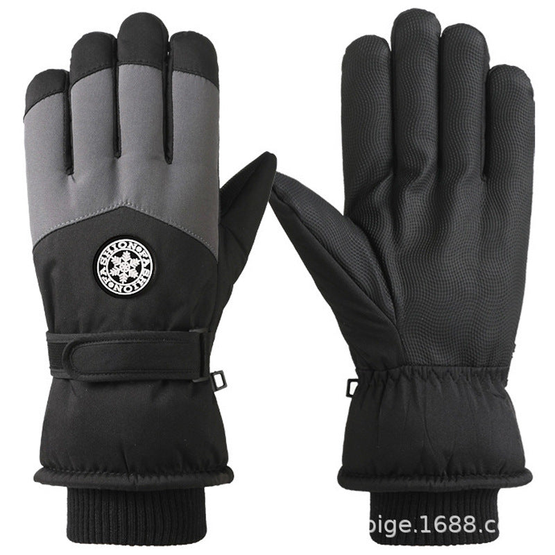 Ski Gloves Winter Unisex Outdoor Cycling Windproof Coldproof Fleece Thickened Warm Gloves Anti-slip Touchscreen Gloves