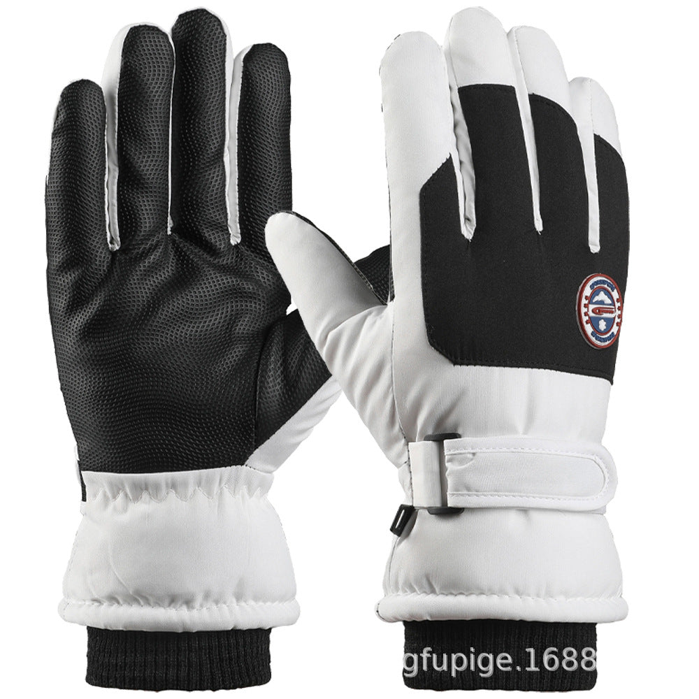 Ski Gloves Winter Unisex Outdoor Cycling Windproof Coldproof Fleece Thickened Warm Gloves Anti-slip Touchscreen Gloves