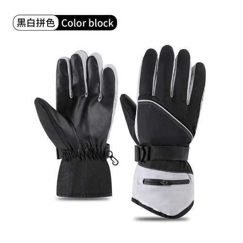 2025 Multicolor Windproof Ski Gloves Non-slip Thermal Coldproof Multipurpose Battery Car Winter Cycling Gloves Wholesale