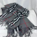 New plaid cashmere scarf Japanese and Korean warm neck scarf fashion tassel autumn winter scarf shawl