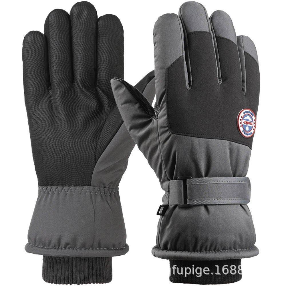 Ski Gloves Winter Unisex Outdoor Cycling Windproof Coldproof Fleece Thickened Warm Gloves Anti-slip Touchscreen Gloves