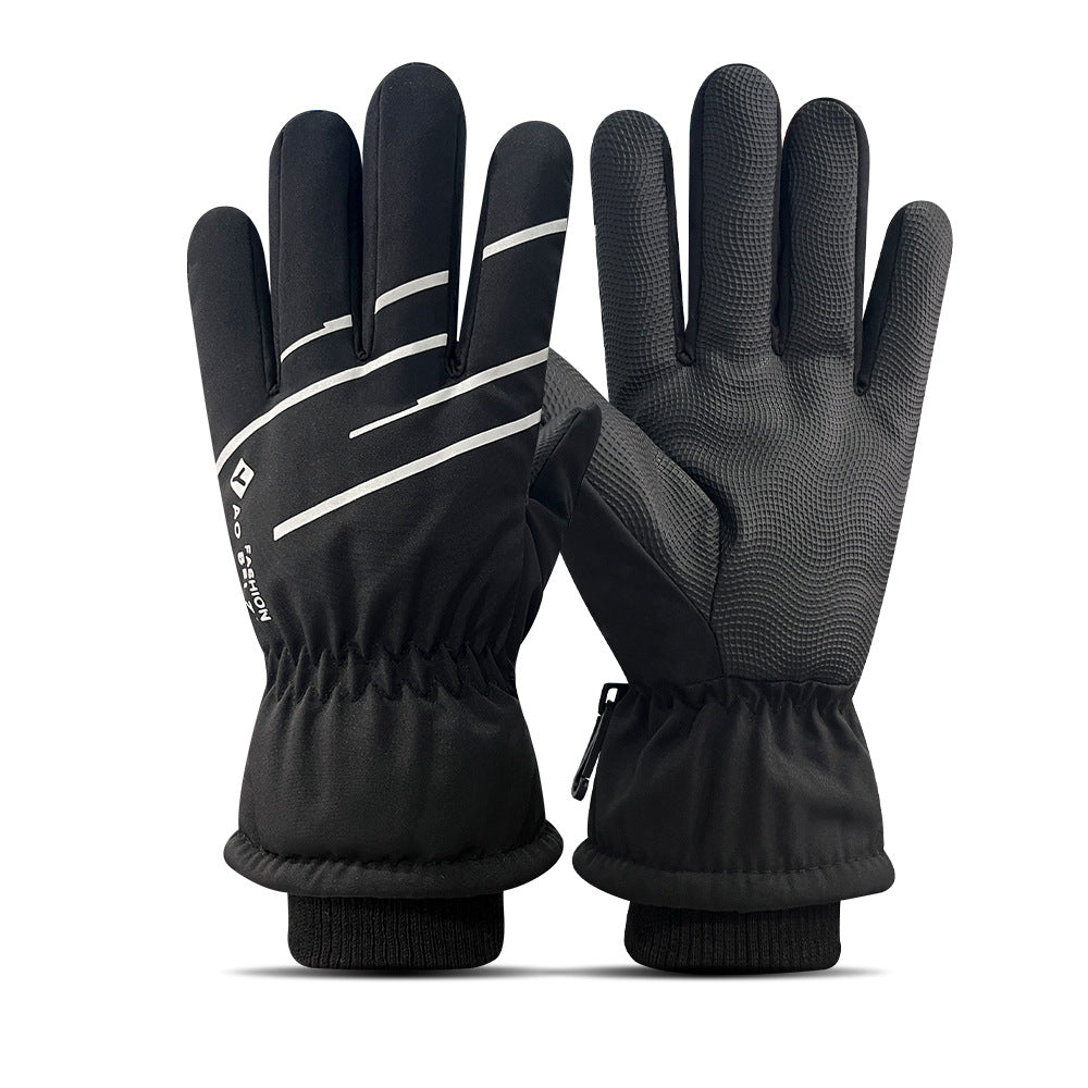 Ski Gloves Winter Unisex Outdoor Cycling Windproof Coldproof Fleece Thickened Warm Gloves Anti-slip Touchscreen Gloves