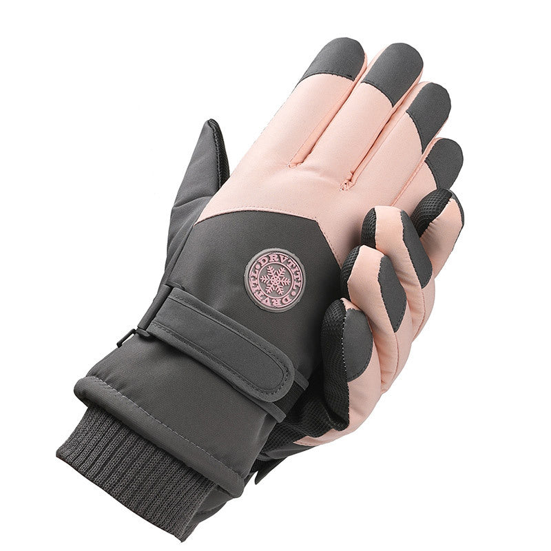Ski Gloves Winter Unisex Outdoor Cycling Windproof Coldproof Fleece Thickened Warm Gloves Anti-slip Touchscreen Gloves