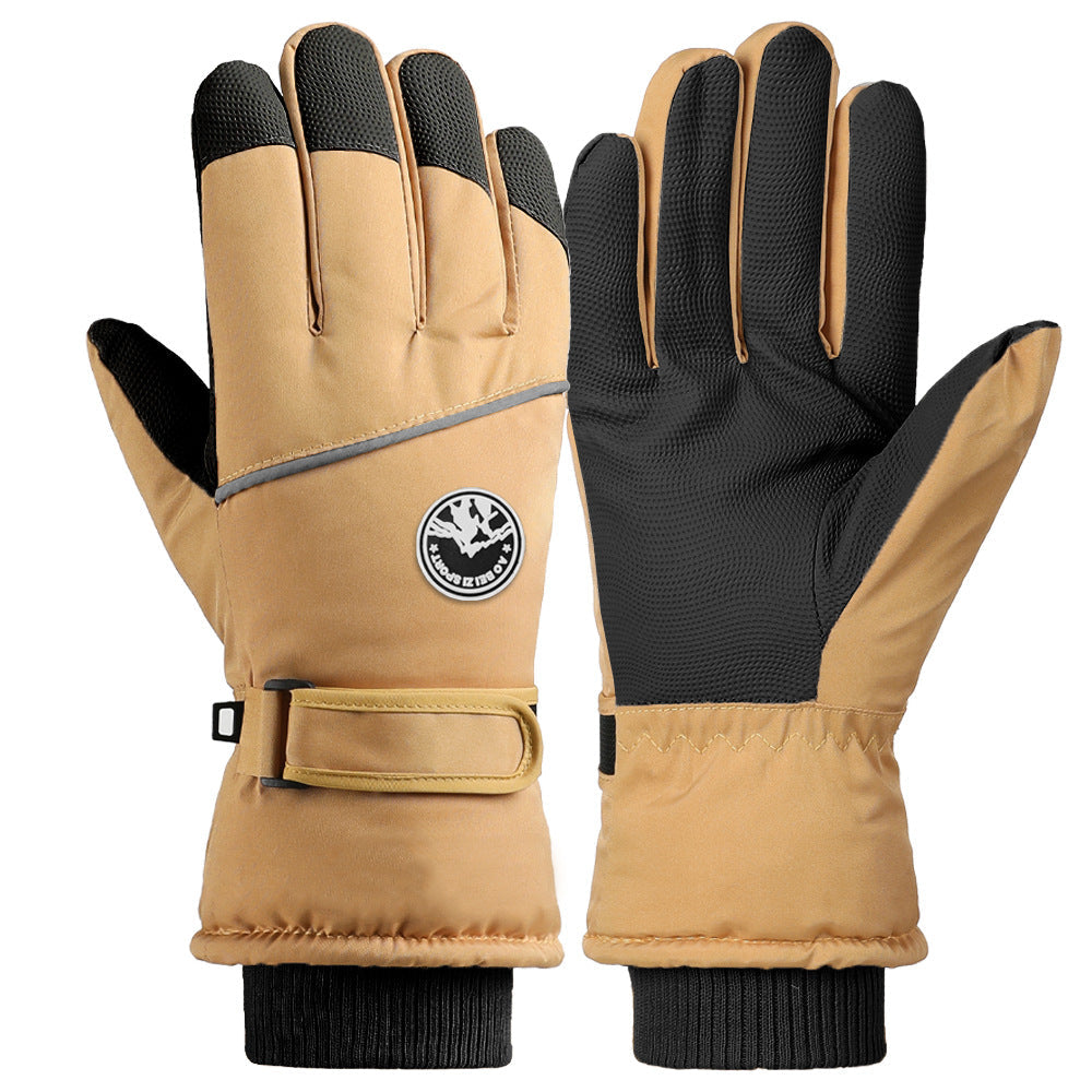 Ski Gloves Winter Unisex Outdoor Cycling Windproof Coldproof Fleece Thickened Warm Gloves Anti-slip Touchscreen Gloves