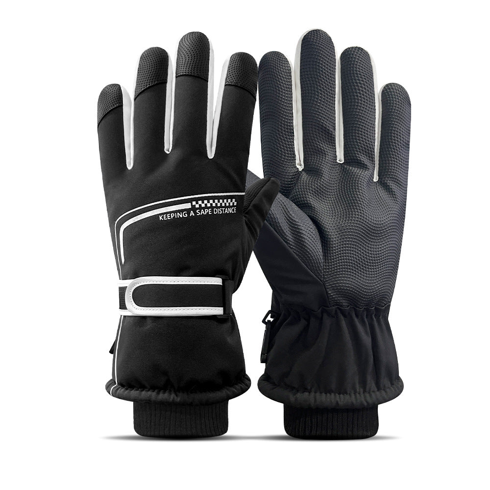 Ski Gloves Winter Unisex Outdoor Cycling Windproof Coldproof Fleece Thickened Warm Gloves Anti-slip Touchscreen Gloves