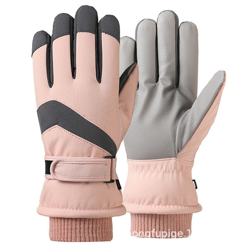 Ski Gloves Winter Unisex Outdoor Cycling Windproof Coldproof Fleece Thickened Warm Gloves Anti-slip Touchscreen Gloves