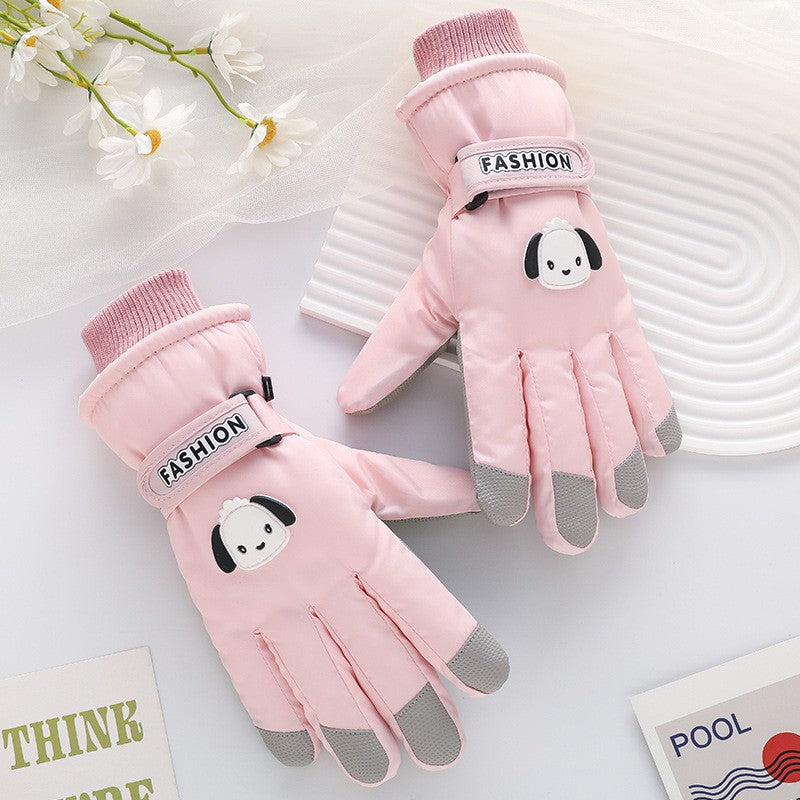 Ski Gloves Winter Unisex Outdoor Cycling Windproof Coldproof Fleece Thickened Warm Gloves Anti-slip Touchscreen Gloves