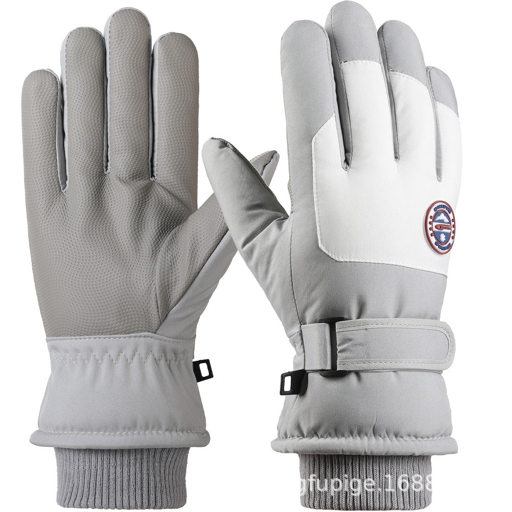 Ski Gloves Winter Unisex Outdoor Cycling Windproof Coldproof Fleece Thickened Warm Gloves Anti-slip Touchscreen Gloves