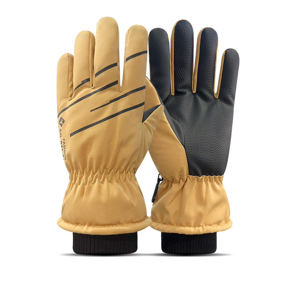 Ski Gloves Winter Unisex Outdoor Cycling Windproof Coldproof Fleece Thickened Warm Gloves Anti-slip Touchscreen Gloves